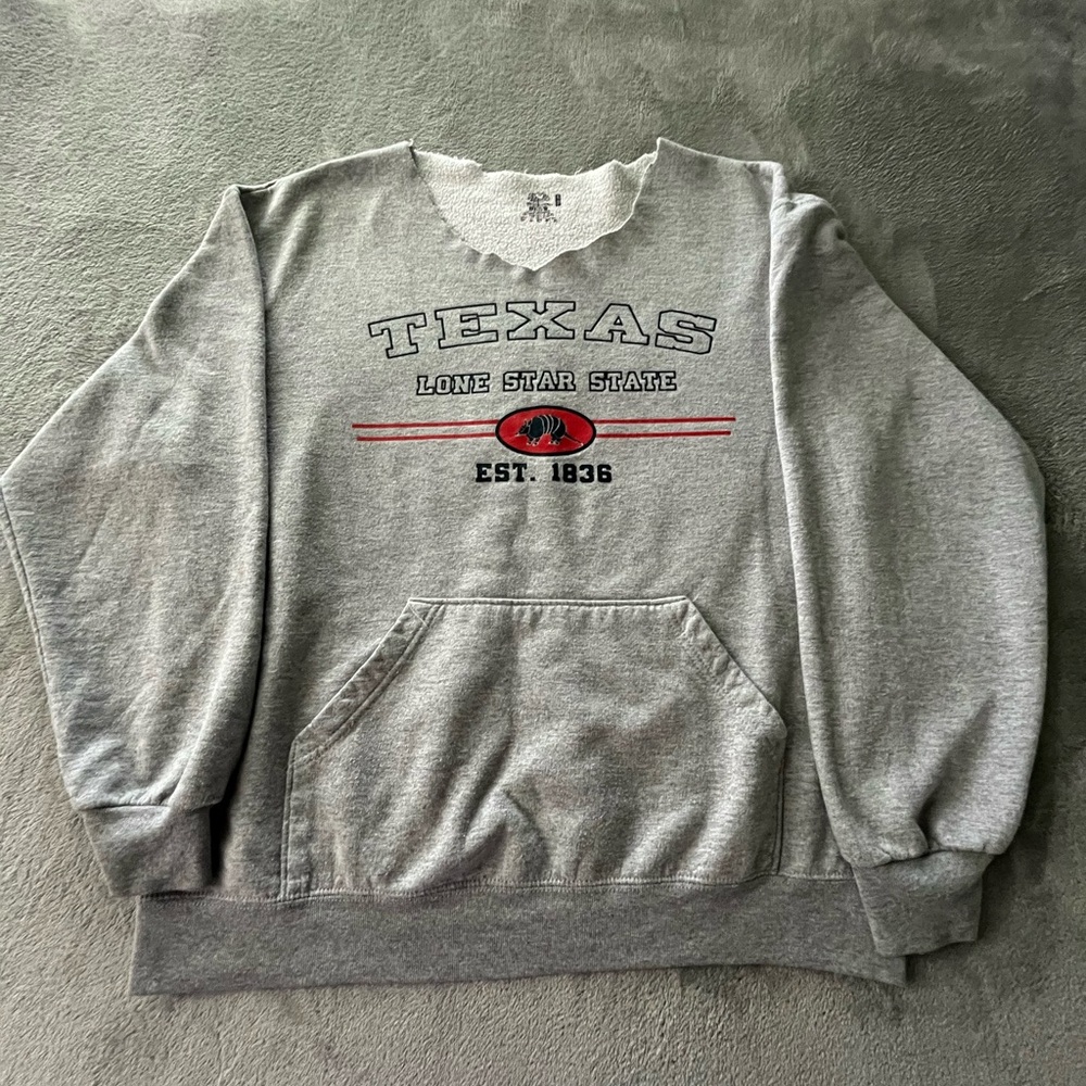 Off Shoulder Texas Sweatshirt Loose Comfy Womans
